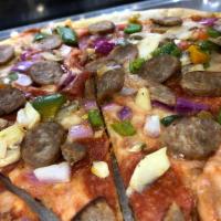 Supreme Pizza · Pepperoni, sausage, peppers, mushrooms & onions
