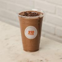 Chocolate Mint · 310 chocolate mint protein, almond milk, banana, cacao powder, and cacao nibs.