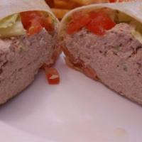 Tuna Salad Wrap · Served with lettuce and cheddar cheese. Made on white flour or honey wheat tortilla. Include...