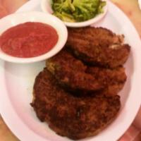 Homemade Baked Meatloaf · Served with brown gravy or tomato sauce. Includes soup or tossed salad and 1 vegetable or pa...