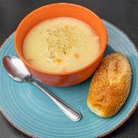 Avgolemono Soup · Greek lemon chicken soup.