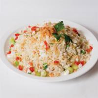 Diced Scallop & Crab Meat Fried Rice 水晶瑤柱蟹肉炒飯 · 