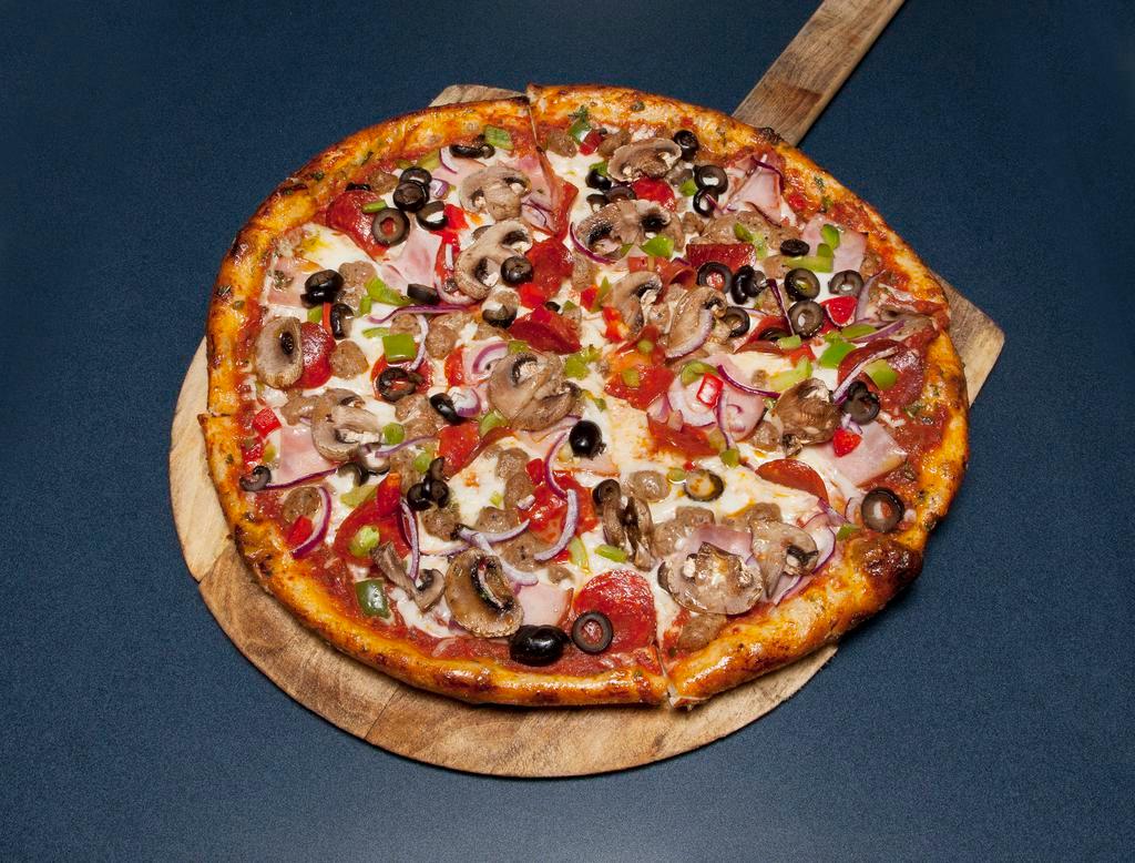Supreme Pizza · Pepperoni, sausage, ham, mushroom, onions, black olives and bell pepper.