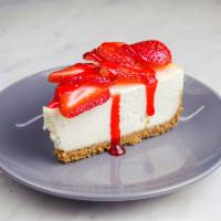 Strawberry Cheesecake · Rich creamy cake topped with strawberry. 