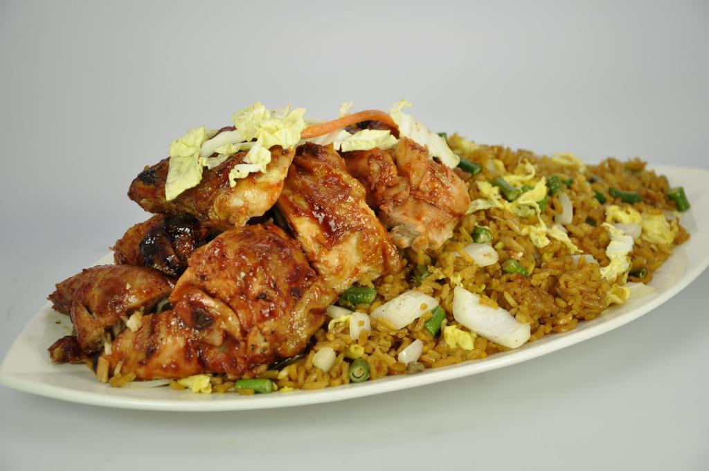 BBQ Chicken Fried Rice · BBQ chicken on top fried rice. 