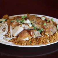 Chicken Fried Rice · Chicken on top fried rice. 