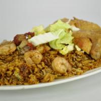 Mixed Fried Rice · Fried rice served with chicken, pork and shrimp. 