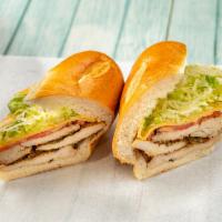 13. Grilled Chicken Special Sandwich · Hot grilled chicken, lettuce, tomato, olive lol & balsamic vinegar on roll.