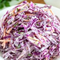 Red cabbage salad  · Red cabbage, mixed with yogurt, mayo, lemon and garlic 