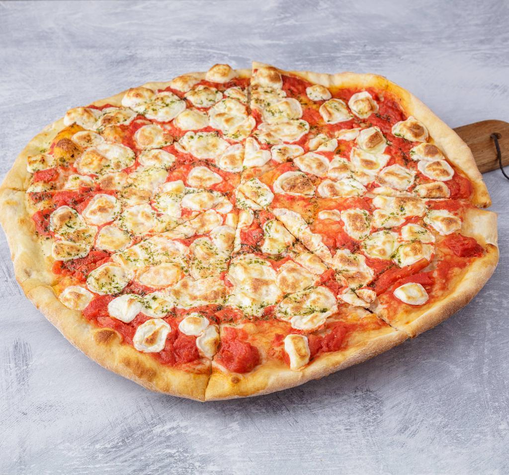 Margherita Pizza · Fresh mozzarella, tomato and basil on thin crust.