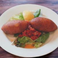 24. Kibbeh · Icli kofte. Cracked wheat stuffed with ground meat, walnuts and herbs.