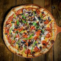 Supreme Pizza · Italian Sausage, pepperoni, green peppers, mushrooms, black olives & onions