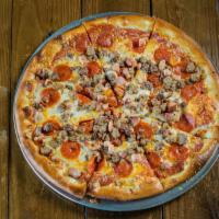Meats Pizza · Italian sausage, pepperoni, ham & bacon