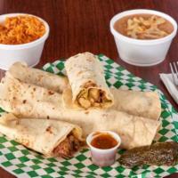 Breakfast Burrito Combo  · One egg & bacon burrito, one egg & ham burrito, one egg & chorizo burrito. Includes beans an...