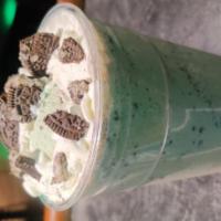 Oreo Mint Fudge Shake · Crafted Oreo Mint Fudge Shake topped with crushed Oreos and whipped cream