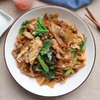 Pad Si Iew · NEW ITEM! Stir-fried wide noodles with sweet soy sauce, eggs, and Chinese broccoli. Chicken ...