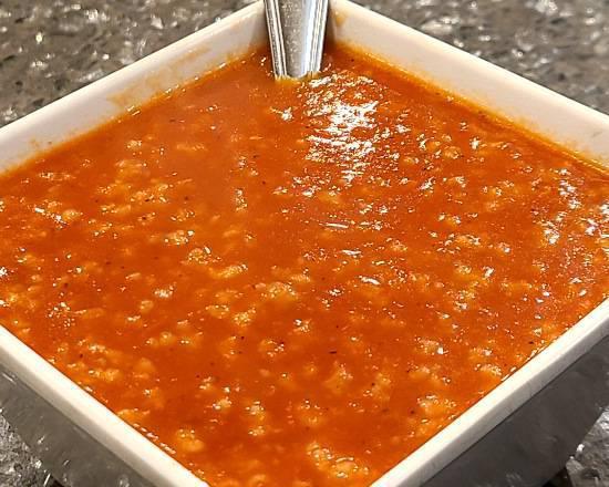 Tomato Basil Rice Soup · A soup that will warm your heart and satisfy your appetite.