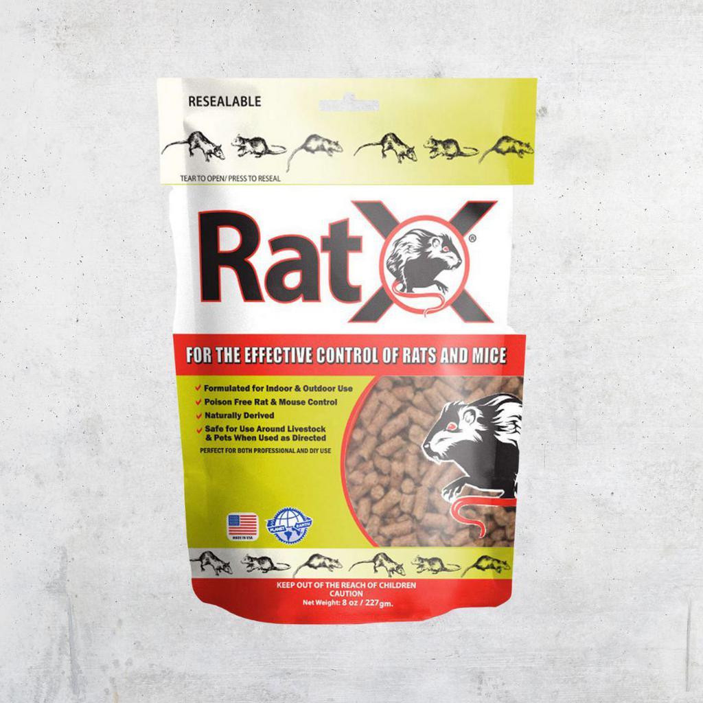  Rat X - Non-Toxic Mice and Rat Control [8 oz. (1 Pack)]  · Ratx (r) is a safe, easy-to-use and 100% effective solution for unwanted rats and mice. It is ideal for both professional and diy use. The product is safe to use around livestock and pets. Ratx (r) is 100% naturally derived and has no special requirements for transport, handling, storage or disposal. It is fully biodegradable and does not create any environmental pollution.