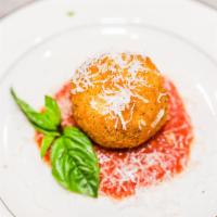 4 Cheese Arancini · Crispy deep fried Sicilian balls of rice filled by mozzarella, provolone cheese, Parmigiano ...