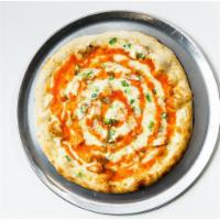 One-Way to Buffalo · Grilled chicken breast, scallions, house cheese blend, buffalo sauce.