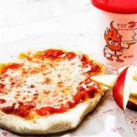 Jr. Cheese Pizza · Mozzarella, parmesan, tomato sauce served with fresh apple wedges, a small drinks and a Jr. ...