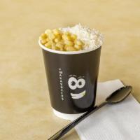 Esquites · Corn kernels in a cup, with mayo and fresh cheese. 