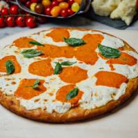 Vodka Pizza · Fresh mozzarella, San Marzano tomatoes, shallots, cream, basil.