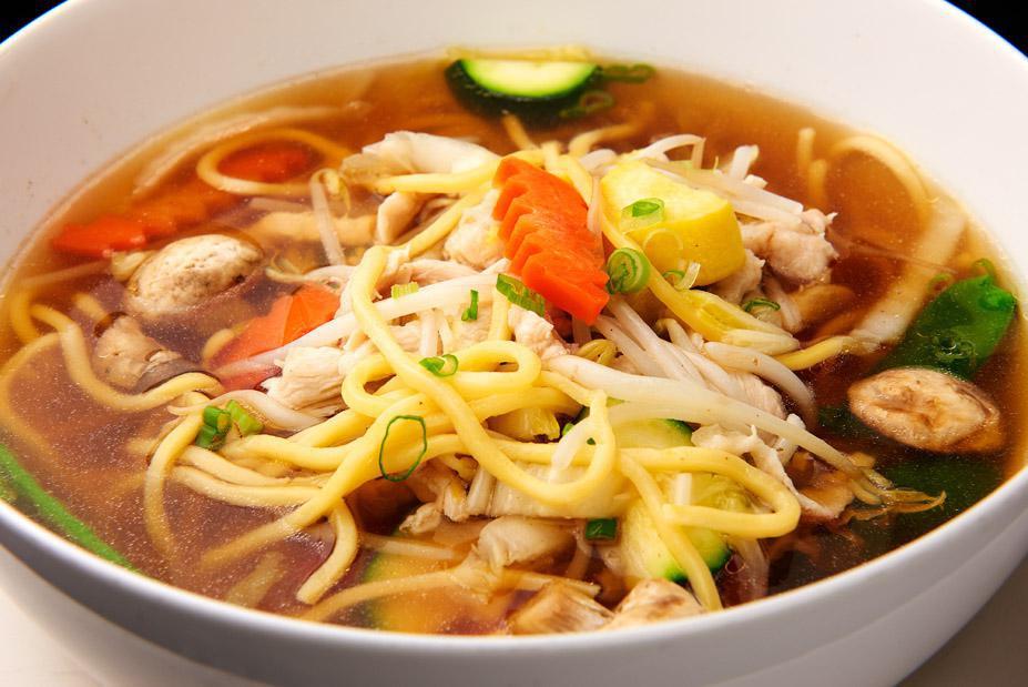 Vegetable Noodle Soup  · Clear broth with vegetable and noodles.