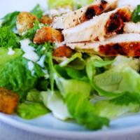 Grilled Chicken Caesar Salad · Made with mother's nature's ingredinets with  romaine lettuce, fresh grated cheese, cheery t...