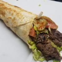 11. Shish Kabab Wrap -Beef صاج كباب لحم · Beef, tomato, onions, pickles, parsley. Choice of sauce.