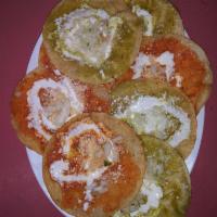 Chalupas · 6 Soft refried corn tortilla served with red and green salsa , sour cream, cotija cheese and...
