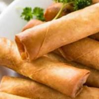 Egg Rolls · 3 pieces. Crispy dough filled with minced vegetables. 