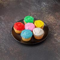 Cupcake · 6 vanilla batter with multi color buttercream icing