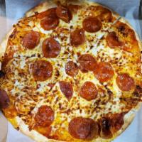 Pepperoni Pizza · A tortilla toasted with low-fat mozzarella cheese, marinara sauce and pepperoni.
