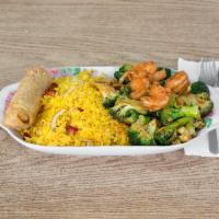C13. Shrimp with Broccoli Combination Platter · 