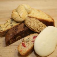 Mixed Italian Biscotti · Includes a mixture of anisette toast, banana chocolate chip biscotti, chocolate walnut, 