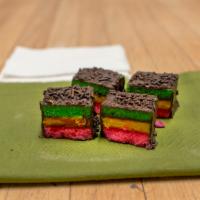 Mixed Rainbow Cookies · Includes a combination of our Chocolate Rainbow cookies and Birthday Cake Rainbow cookies.