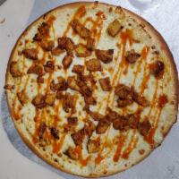 Buffalo Chicken Pizza · Grilled chicken, cheese blend, & cheddar-jack with Buffalo sauce.