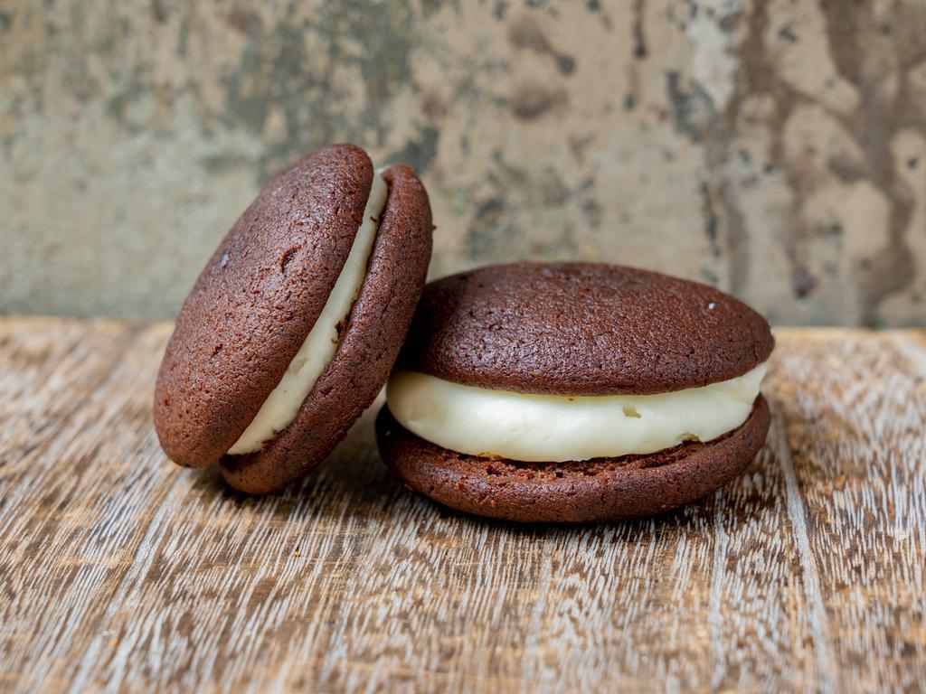 OGC Whoopie Pies (2 pc) · 2 pieces. 2 of our signature whoopie pies. Choice of chocolate or pumpkin.