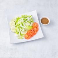 Garden Salad · Romaine Lettuce, Tomato, Onion, Cucumber