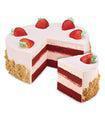 Strawberry Passion Ice Cream Cake · Layers of moist red velvet cake, strawberry puree and strawberry ice cream with graham crack...