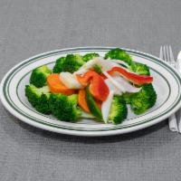 Vegetables · Broccoli, carrots and potatoes.