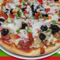 Special Pizza · Pepperoni, sausage, ham, onion, green peppers, black olives, fresh garlic, mushrooms, and do...