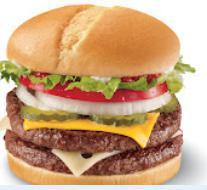 1/2 lb. Cheese GrillBurger · Two 1/4 lb. (pre-cooked weight) 100% beef burgers topped with melted cheese, thick-cut tomat...