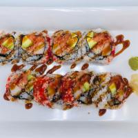 Poke & Roll Signature Roll · Spicy tuna, kani, masago, avocado, and crunch wrapped in seaweed and glazed with eel sauce. ...