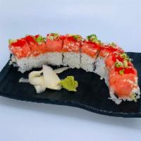 Venus Roll  · Shrimp, cucumber, and spicy tuna topped with masago.
