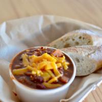 Good City Chili · Hearty bean and vegetable chili served with ciabatta (v)