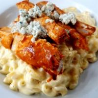 Buffalo Chicken Mac 'n Cheese · Our classic mac topped with panko crumbs, grilled chicken, buffalo sauce and bleu cheese cru...