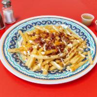 Bacon Ranch Fries · French fries, shredded cheese, bacon & drizzled with ranch.