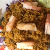 Arroz con Camarones · Shrimp with rice. Does not include sides.